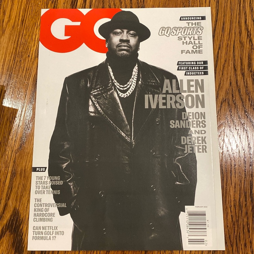 GQ Magazine - February 2023 - Allen Iverson - Derek Jeter   men’s sports nba mlb